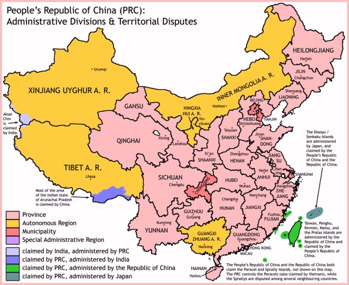 Map of China. &copy; Wikipedia